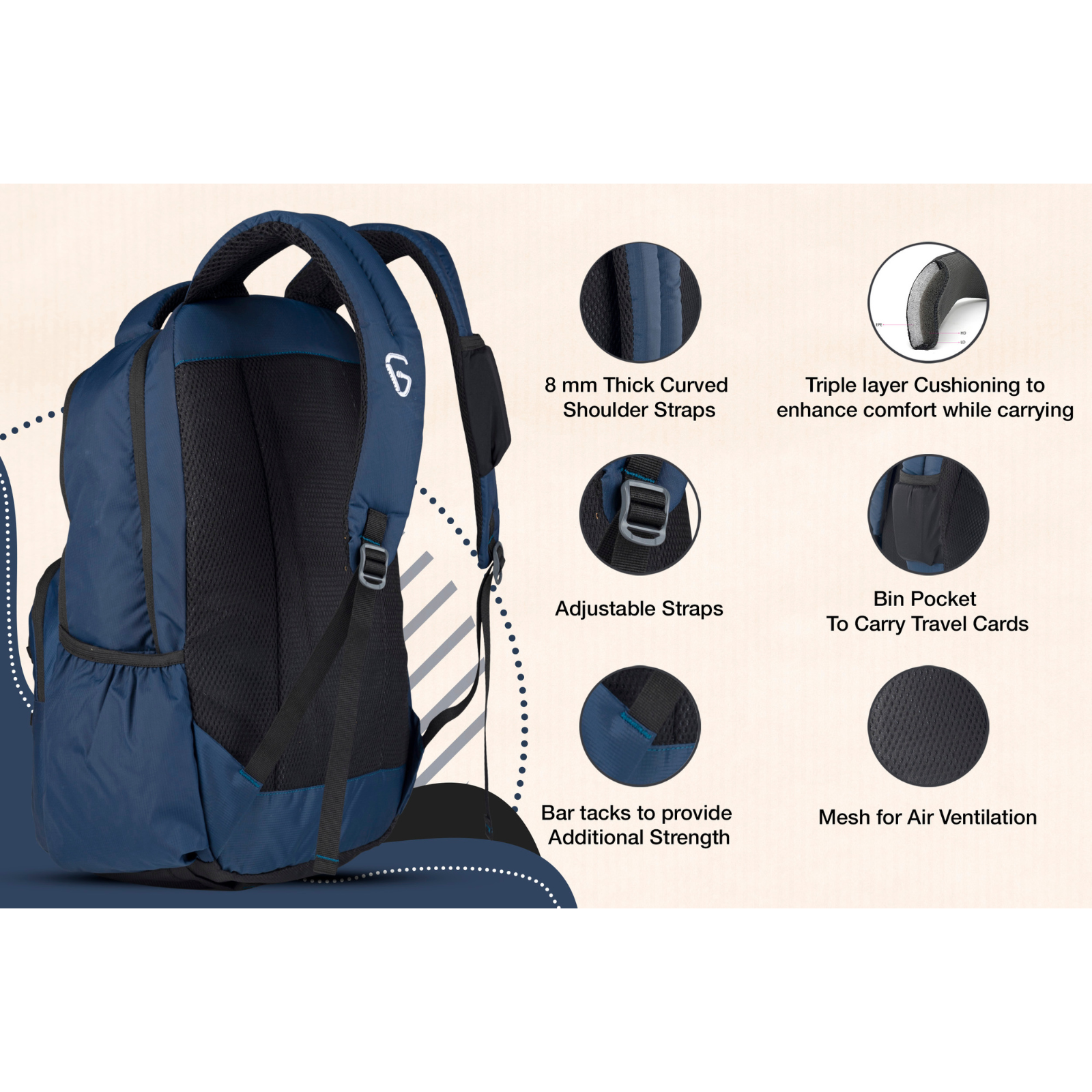 Greenlands Quad Work Backpack Navy