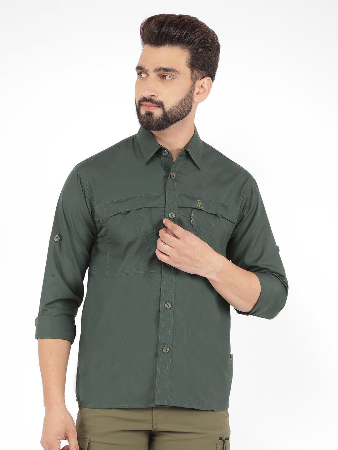 Greenlands Shirt QUADRA Forest Green